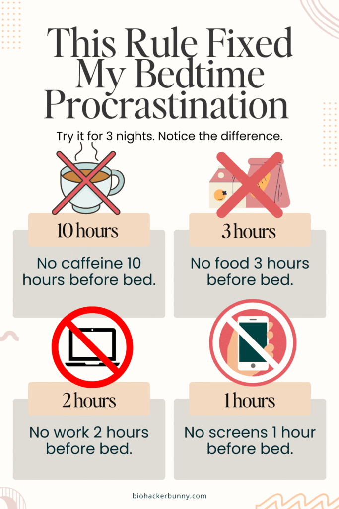 Biohacking Starter Kit: Your Guide to Sleep Optimization 3 10-3-2-1 rule for sleep