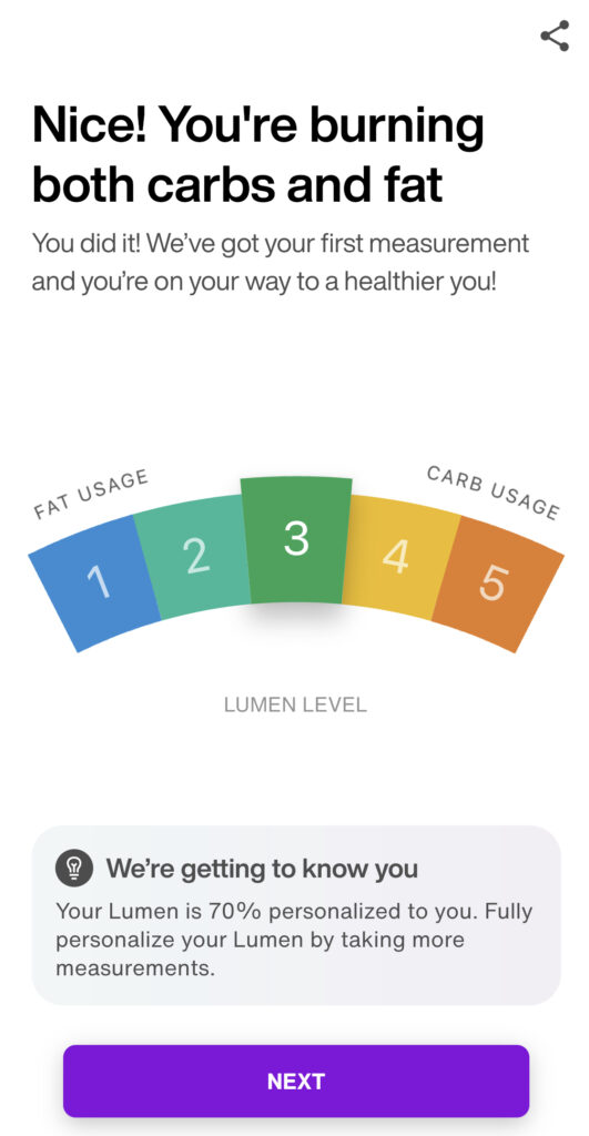 lumen metabolism tracker reading