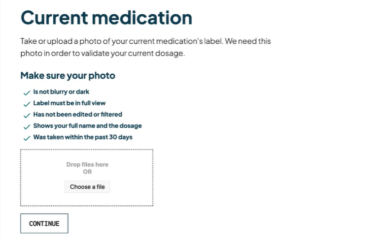 upload current prescription for orderlymeds sign-up